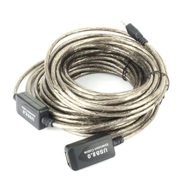 15M USB 2.0 Type A Male to Female Extension Extender Cable Cord Black 15m 
